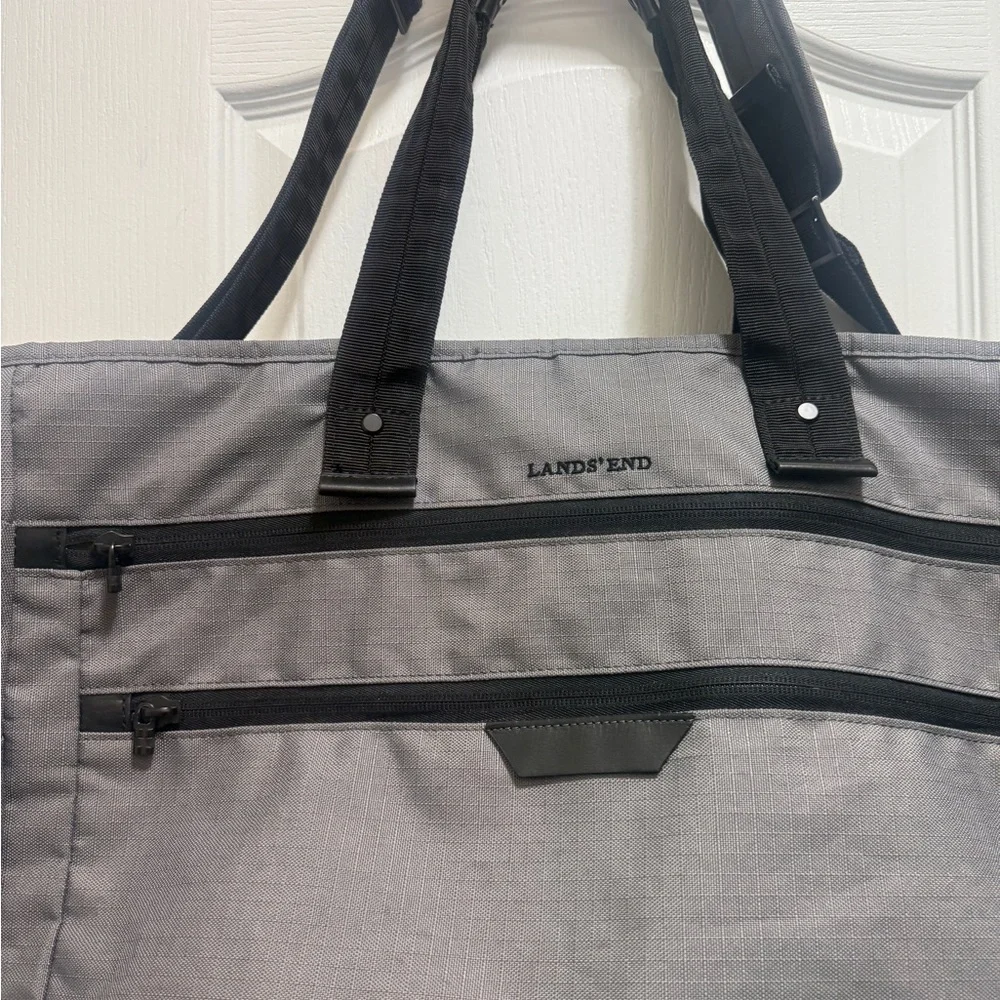 Nylon duffle bag, weekender/travel bag Lands' End Gray Duffel Bag for Men